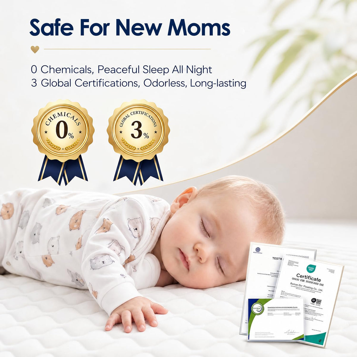 Crib Mattress, Dual Sided Memory Foam Toddler Bed Mattress I85504