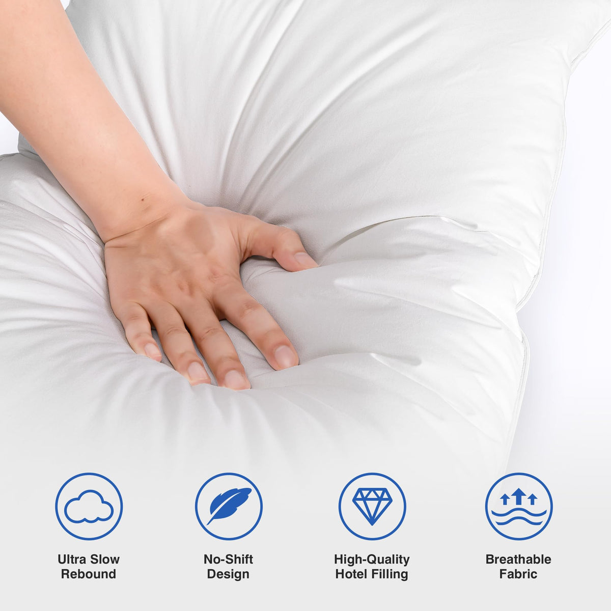 Queen Size Set of 2 Feather Pillows B585