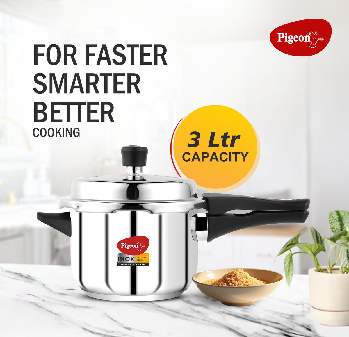 3 Quart Stainless Steel Pressure Cooker O603972