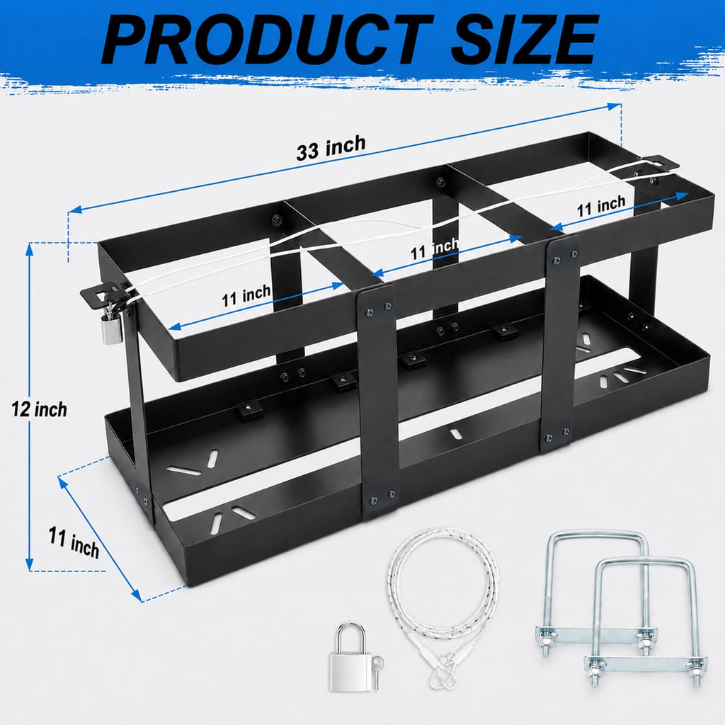 Stainless Steel Gas Can Holder for Three 5 Gallon Fuel Containers M876