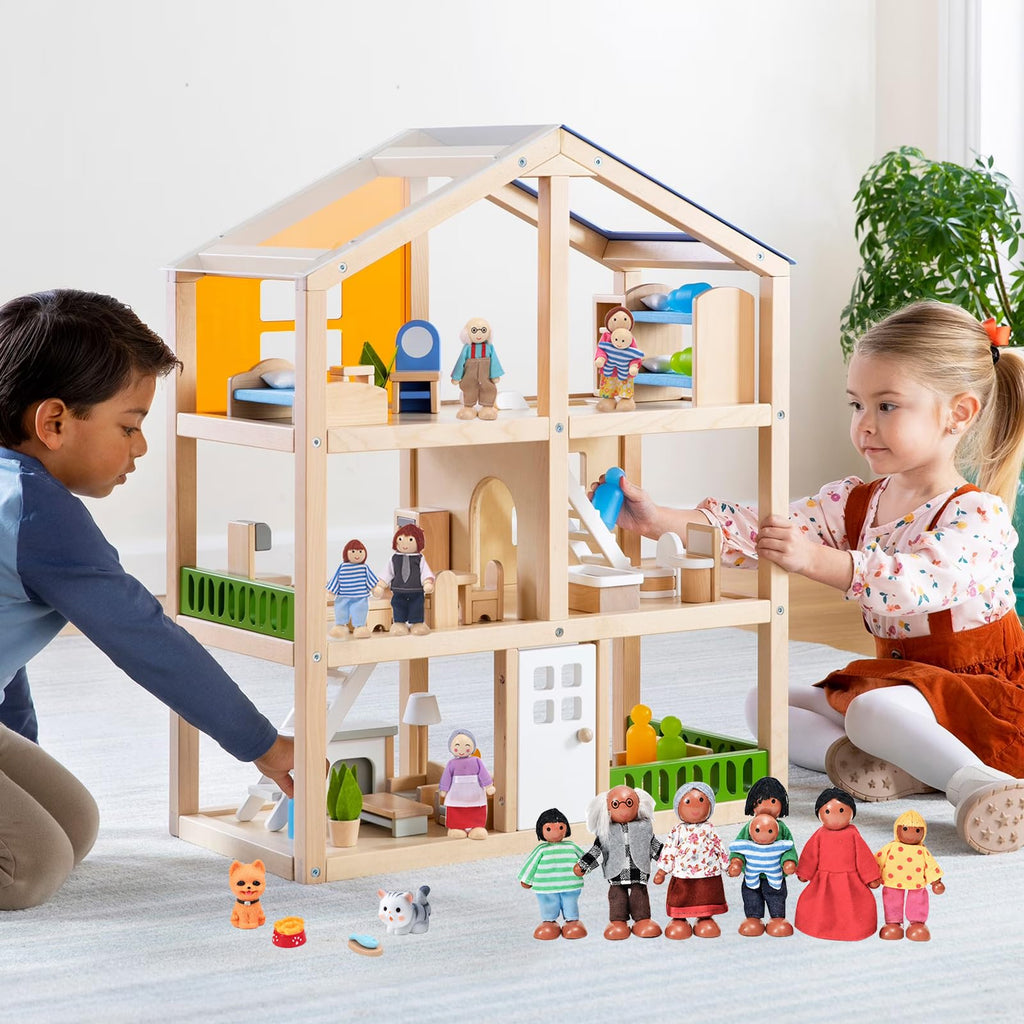 Wooden Dollhouse Family Set Figures E2958
