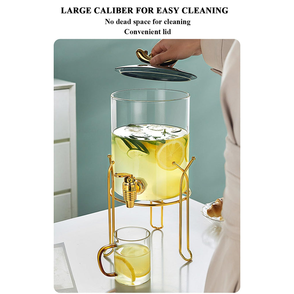 Glass Beverage Dispenser with Stand and Spigot N877
