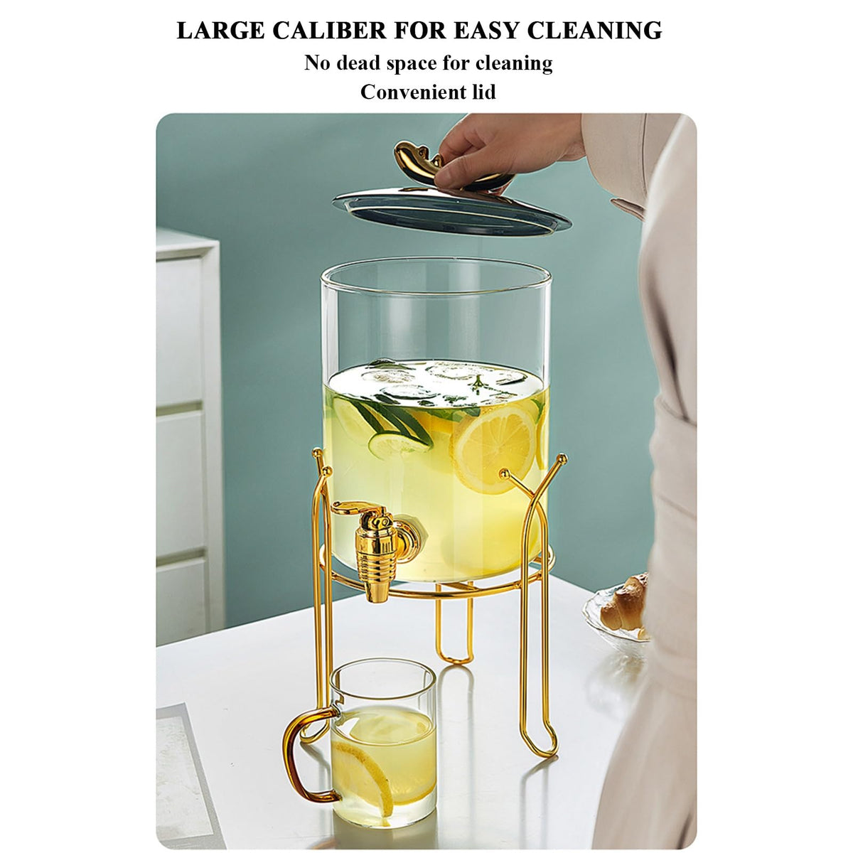 Glass Beverage Dispenser with Stand and Spigot N877
