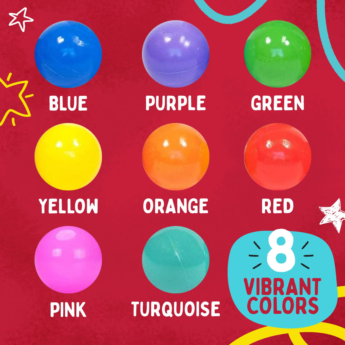 200 Count Plastic Ball Pit Balls U702
