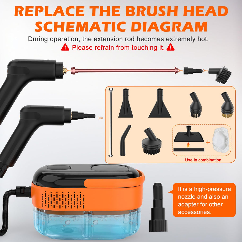 Portable Handheld Steam Cleaner with 16 Accessories G3375