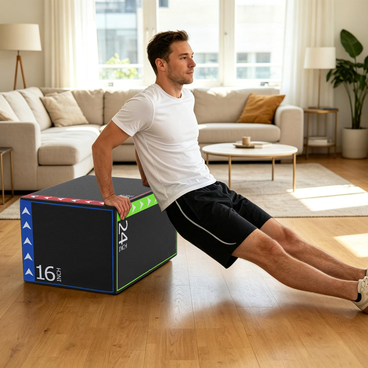 3 in 1 Plyometric Jump Box with Non-Slip PU Cover D45918