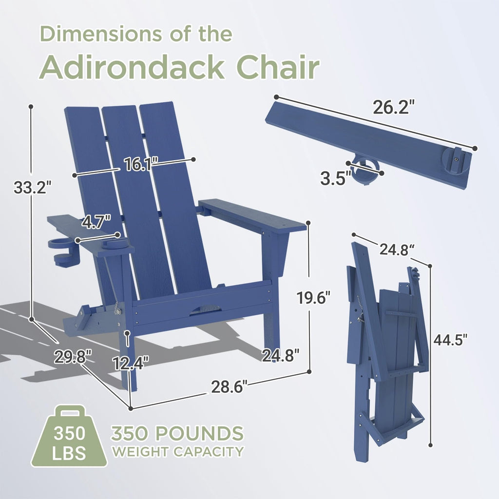 Folding Adirondack Chair with Cup Holder H947783