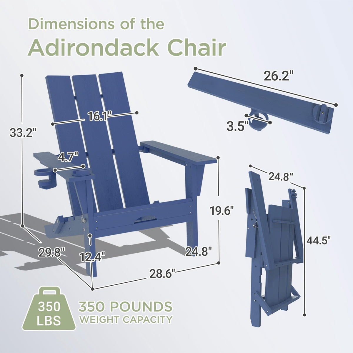 Folding Adirondack Chair with Cup Holder H947783