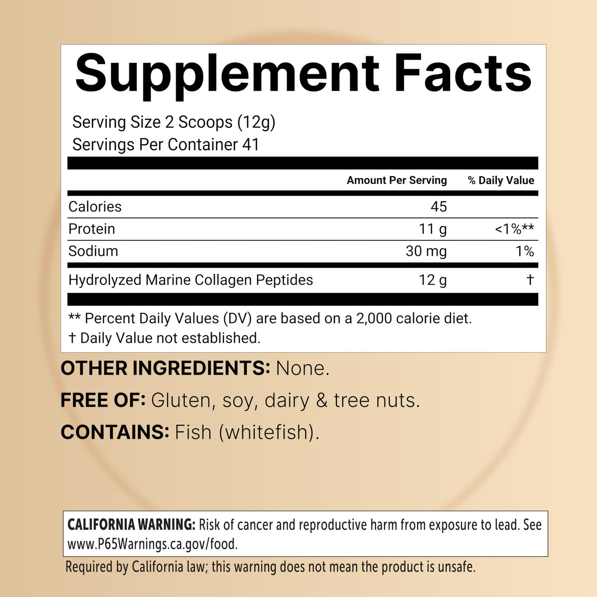 Marine Collagen Powder, 500g Hydrolyzed Type I & III Peptides, Unflavored Q1569