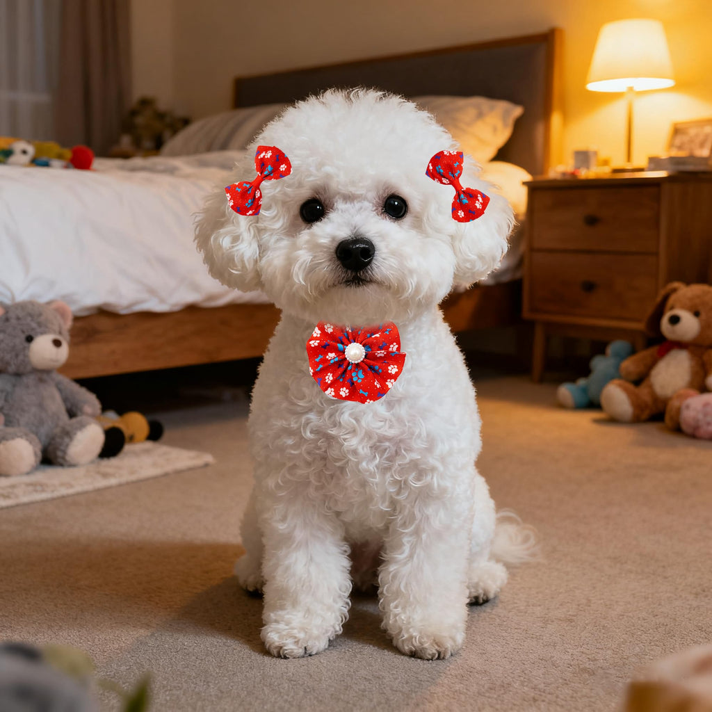 120PCS Dog Bows Collar Flowers and Bowties Grooming Accessories P286103