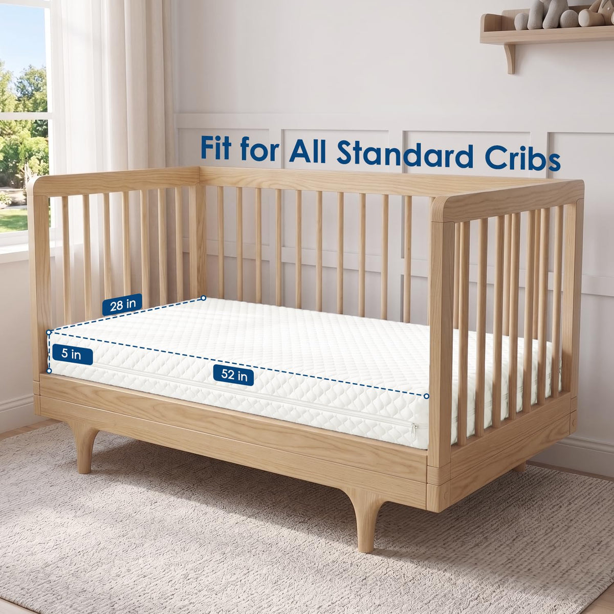 Crib Mattress, Dual Sided Memory Foam Toddler Bed Mattress I85504