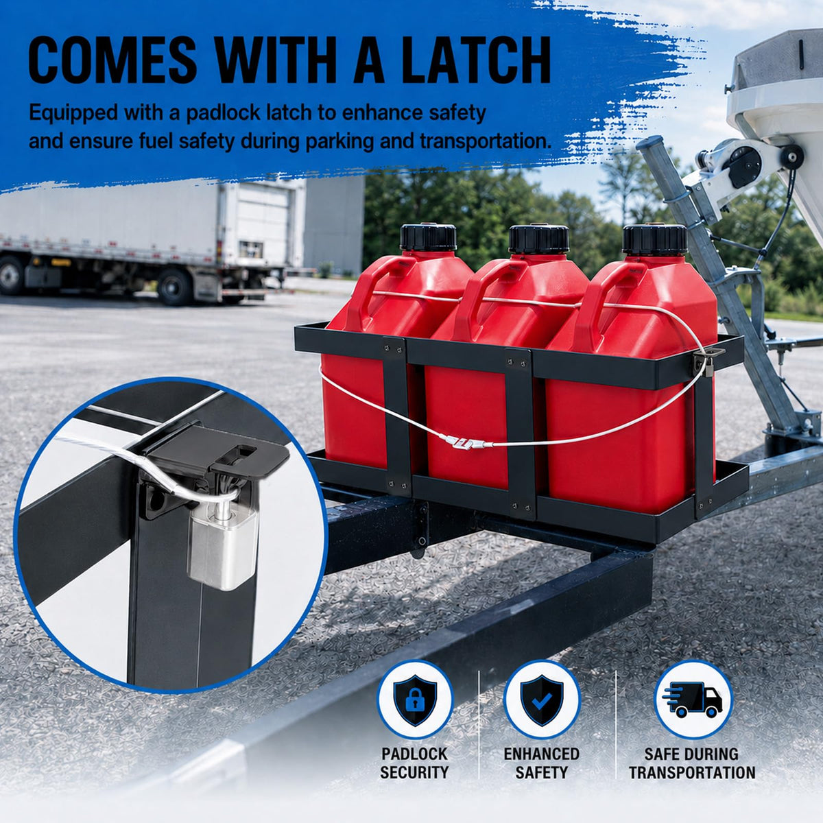 Stainless Steel Gas Can Holder for Three 5 Gallon Fuel Containers M876