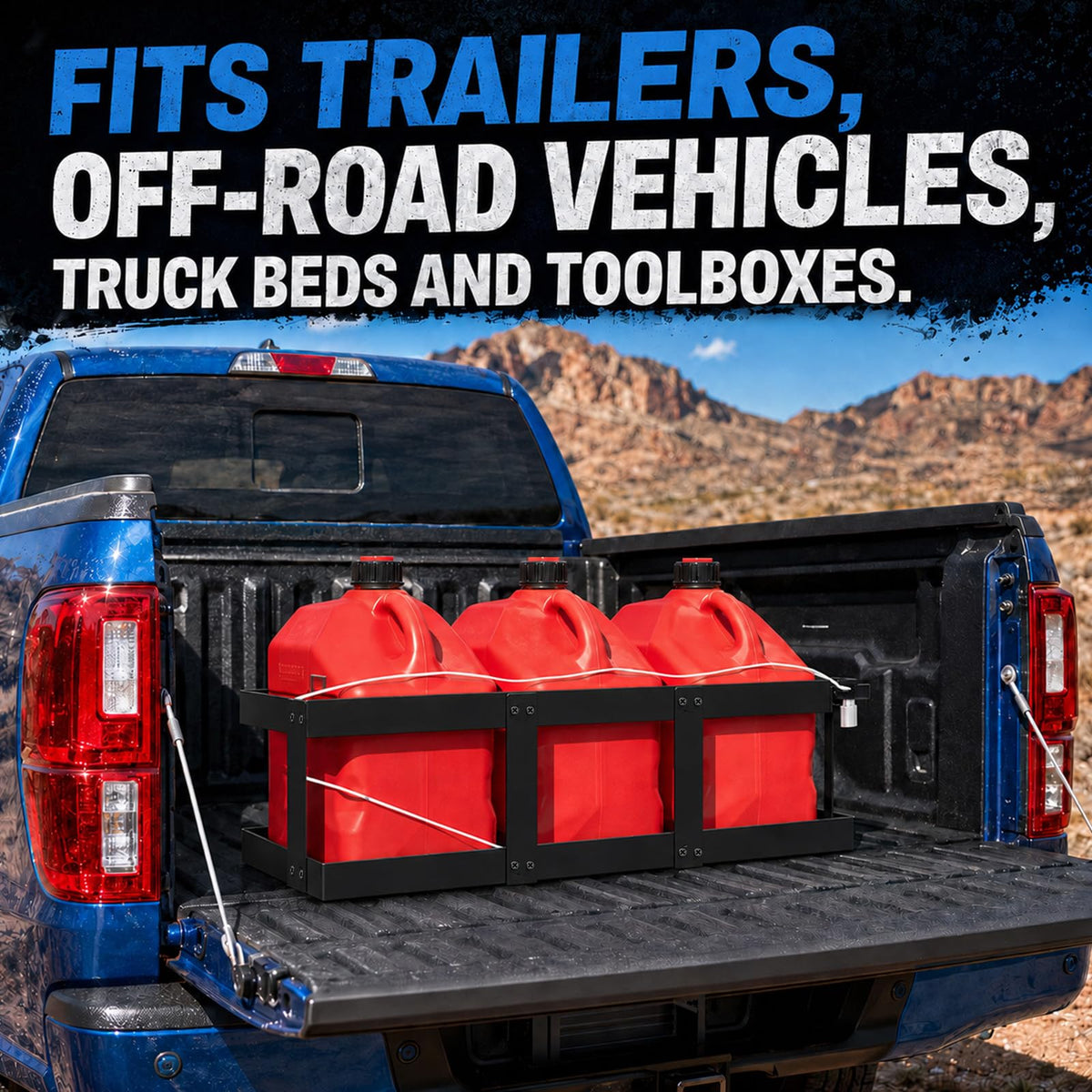 Stainless Steel Gas Can Holder for Three 5 Gallon Fuel Containers M876