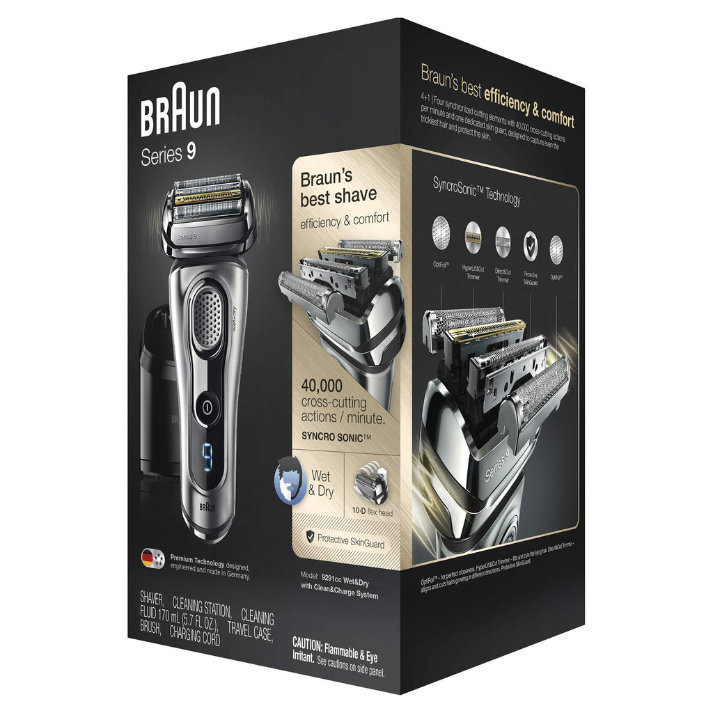 Electric Foil Shaver with Beard Trimmer, Rechargeable, Wet & Dry, 6 Piece Set B118