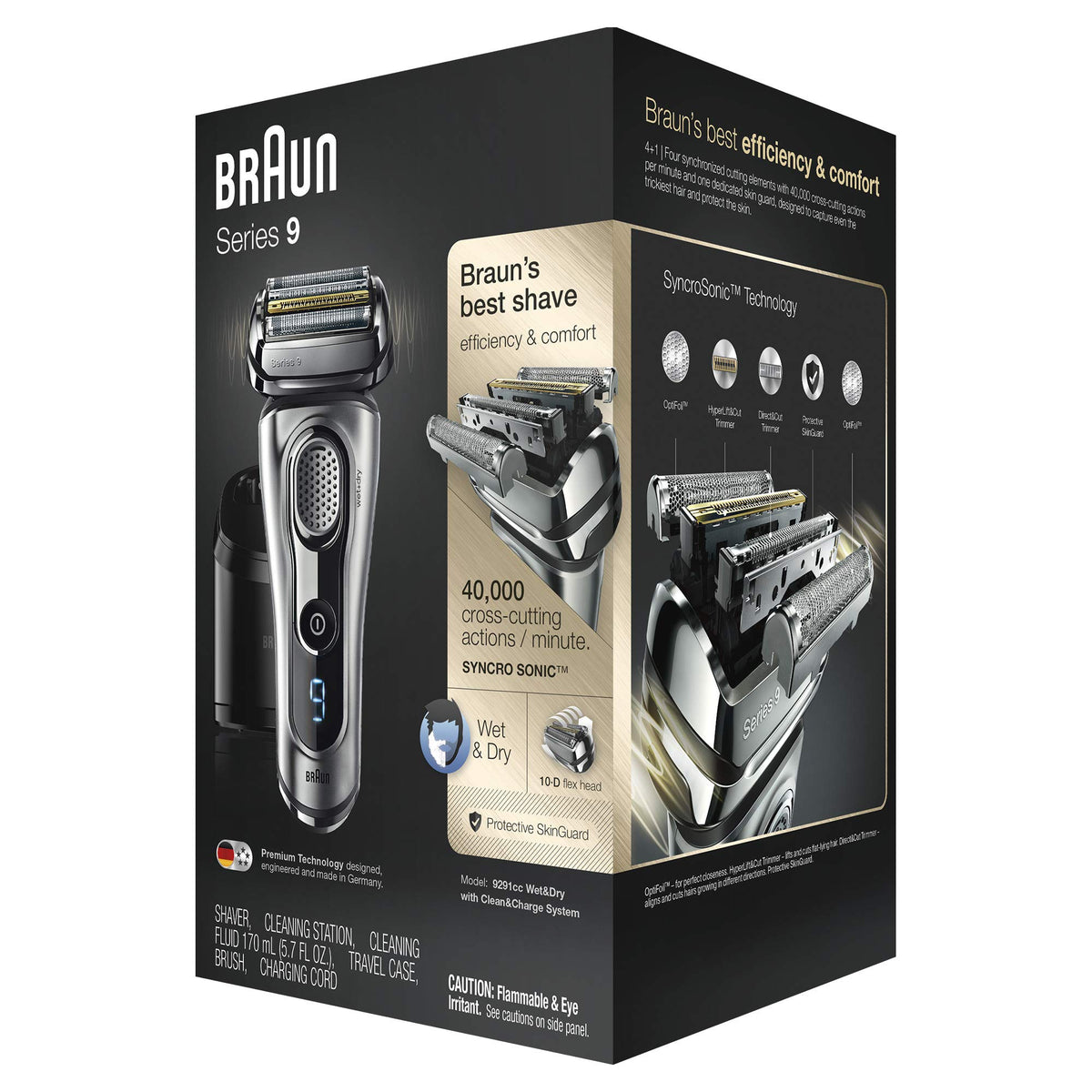 Electric Foil Shaver with Beard Trimmer, Rechargeable, Wet & Dry, 6 Piece Set B118