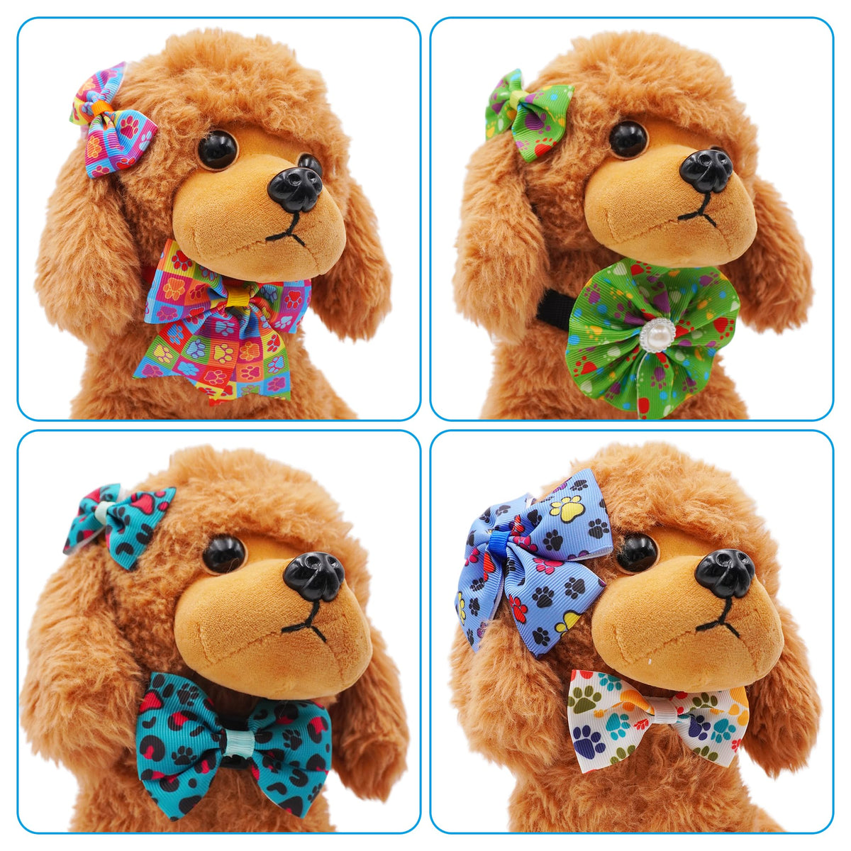 120PCS Dog Bows Collar Flowers and Bowties Grooming Accessories P286103