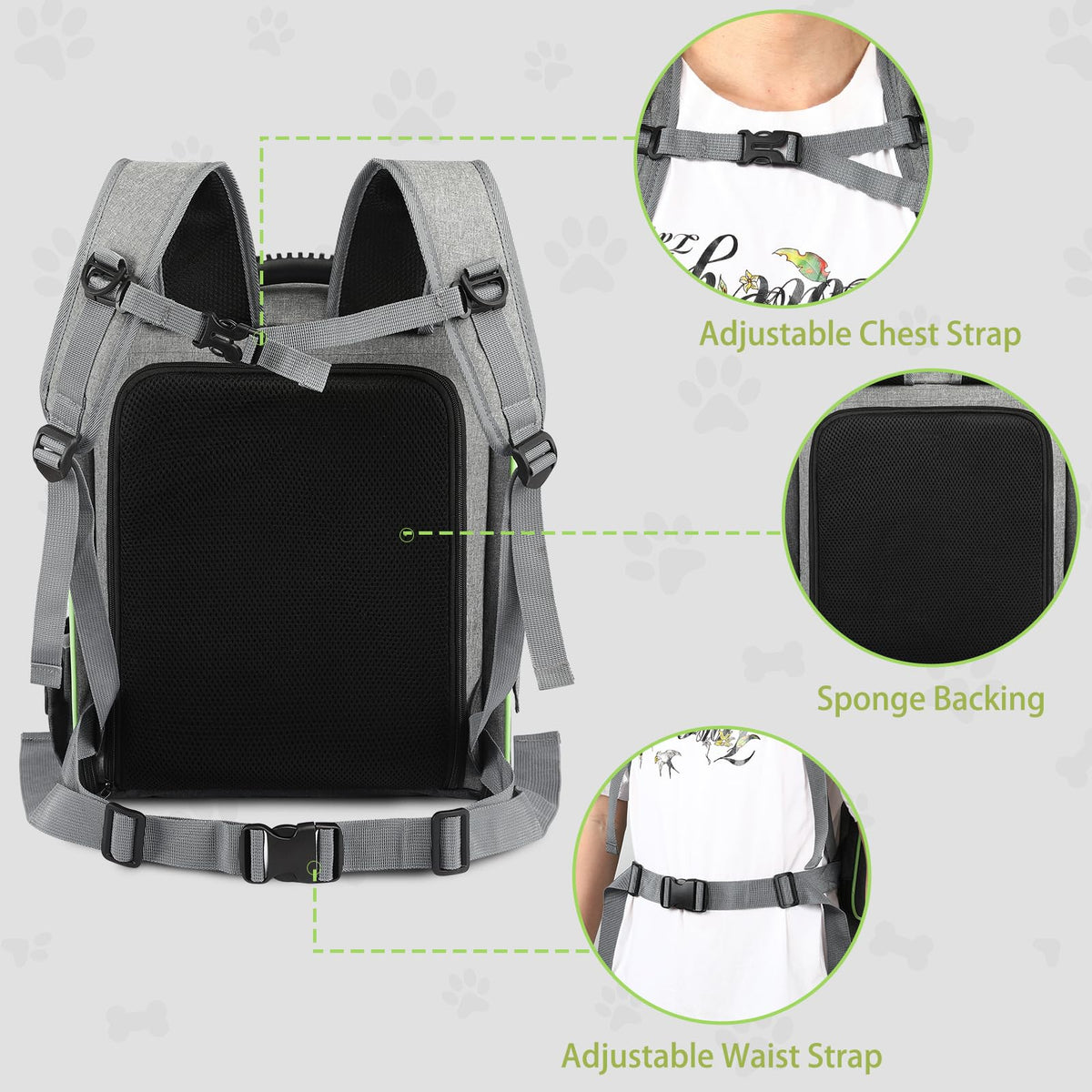 Large Soft Expandable Cat Carrier Backpack J45786