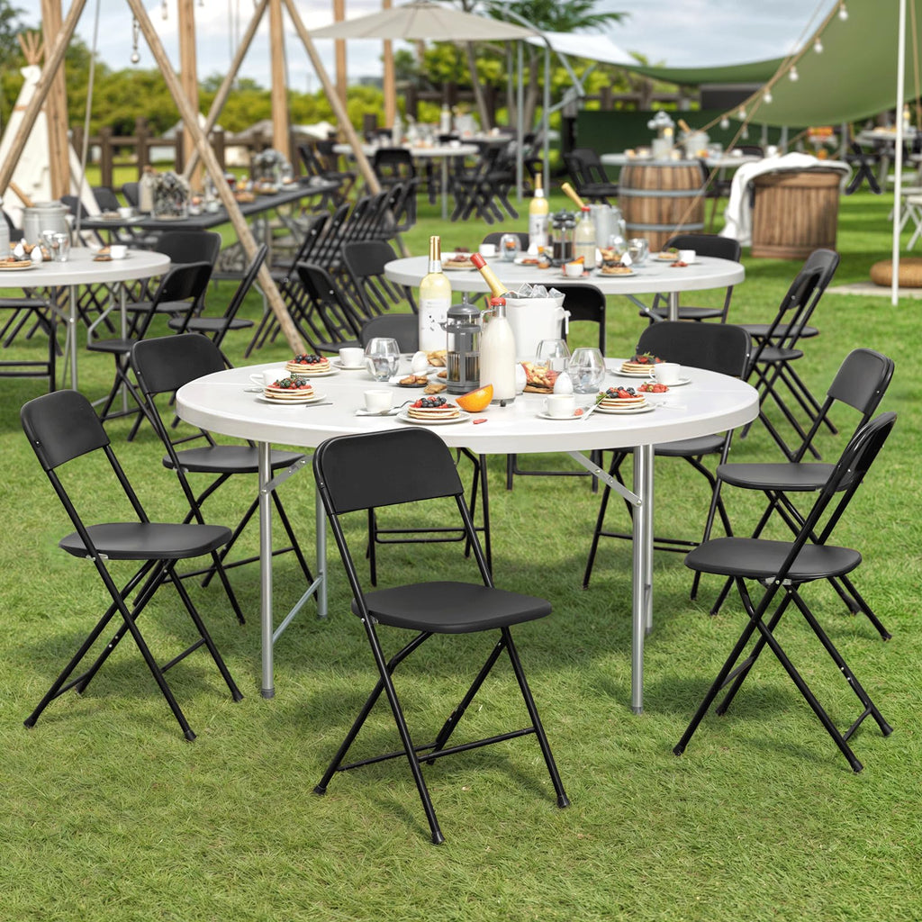 Black Plastic Folding Chairs 10 Pack I49705