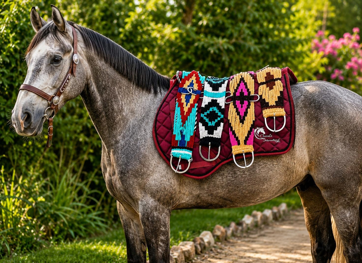 Mohair Wool Horse Cinch Saddle Girth with Stainless Steel Buckles N3466