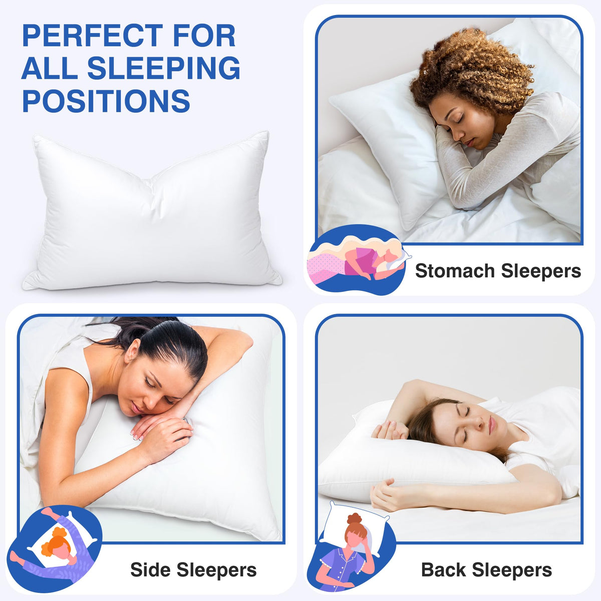 Queen Size Set of 2 Feather Pillows B585
