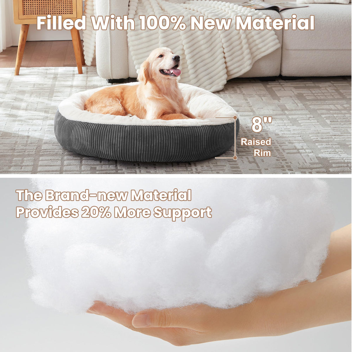 36 inches Dark Grey Donut Dog Bed K223