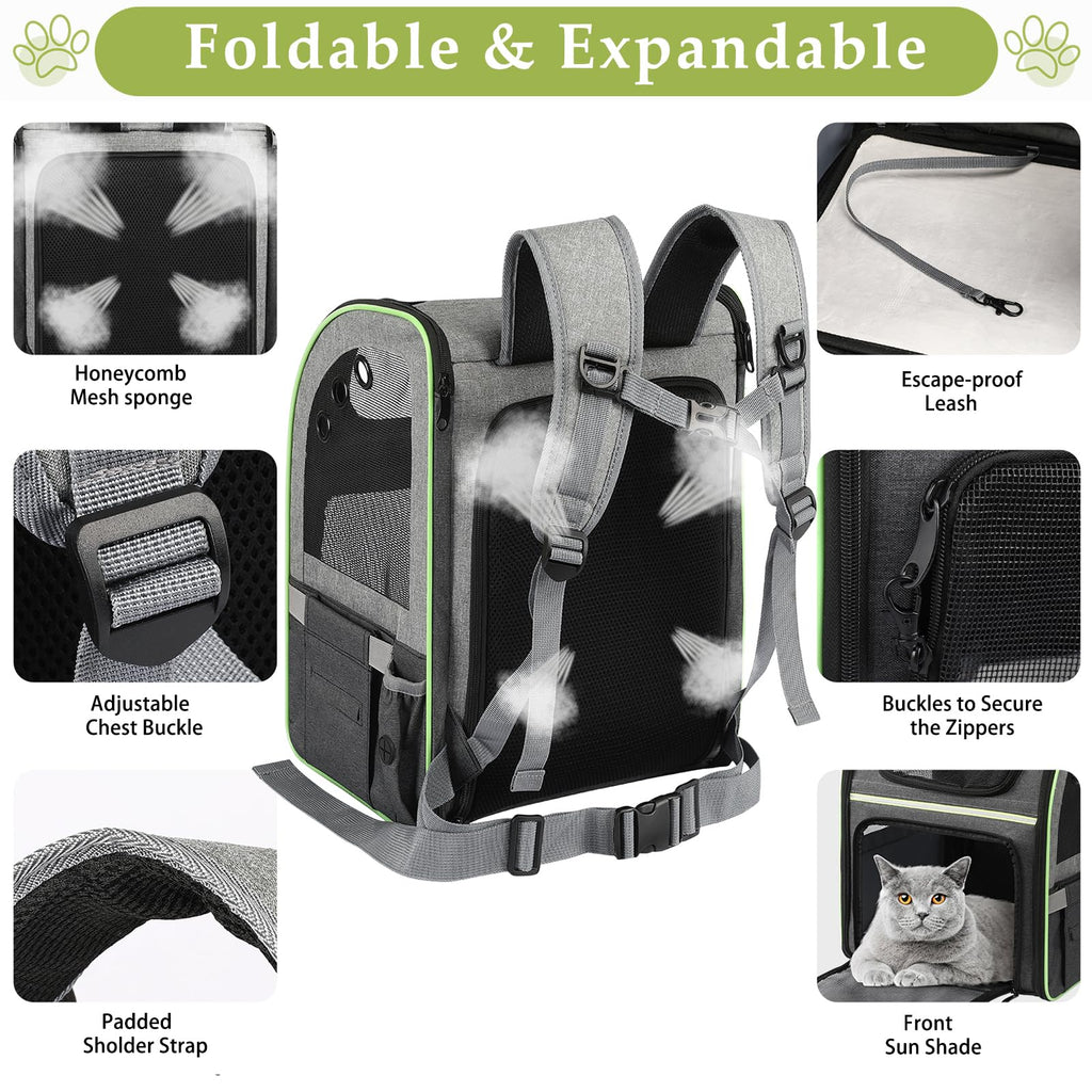 Large Soft Expandable Cat Carrier Backpack J45786