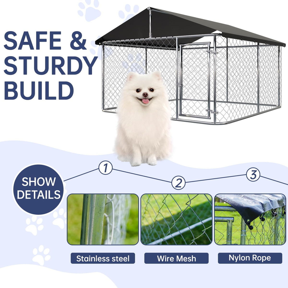 Heavy Duty Steel Mesh Dog Kennel X15103