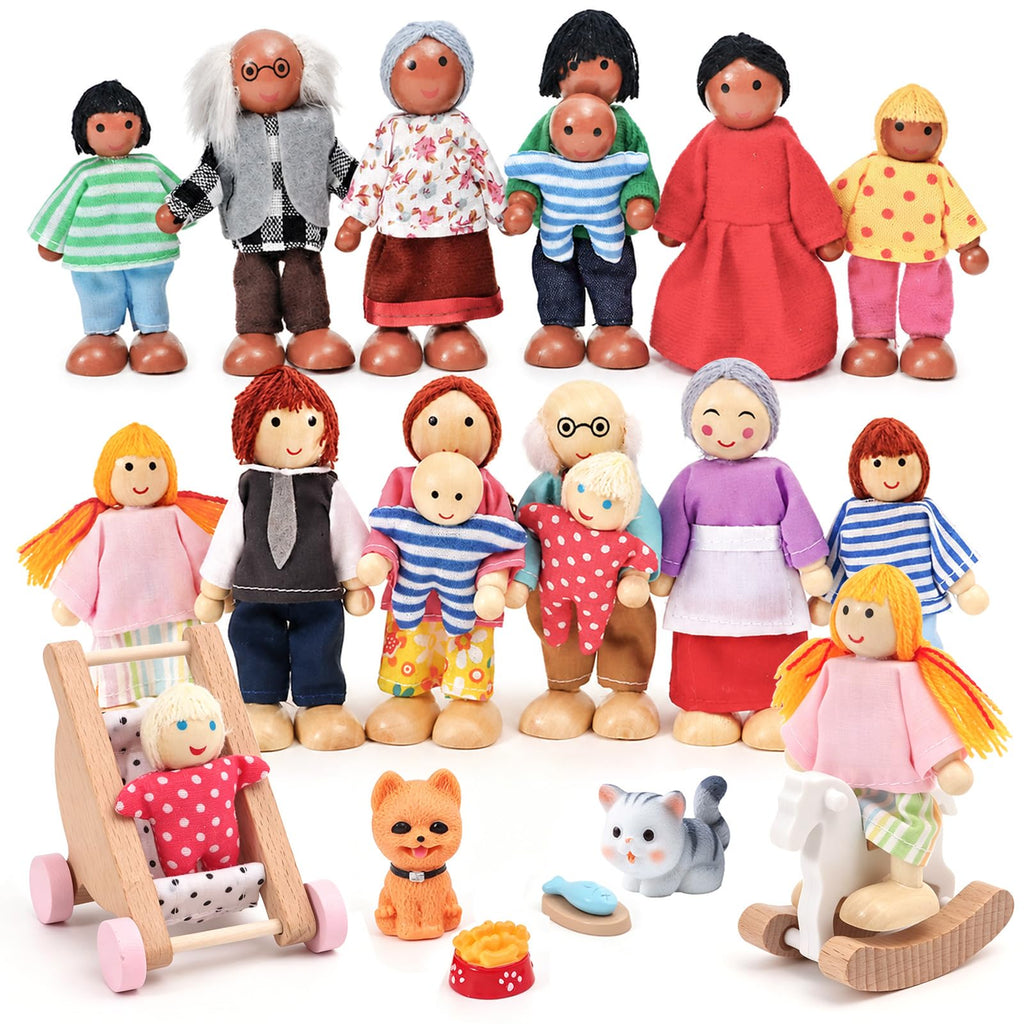 Wooden Dollhouse Family Set Figures E2958