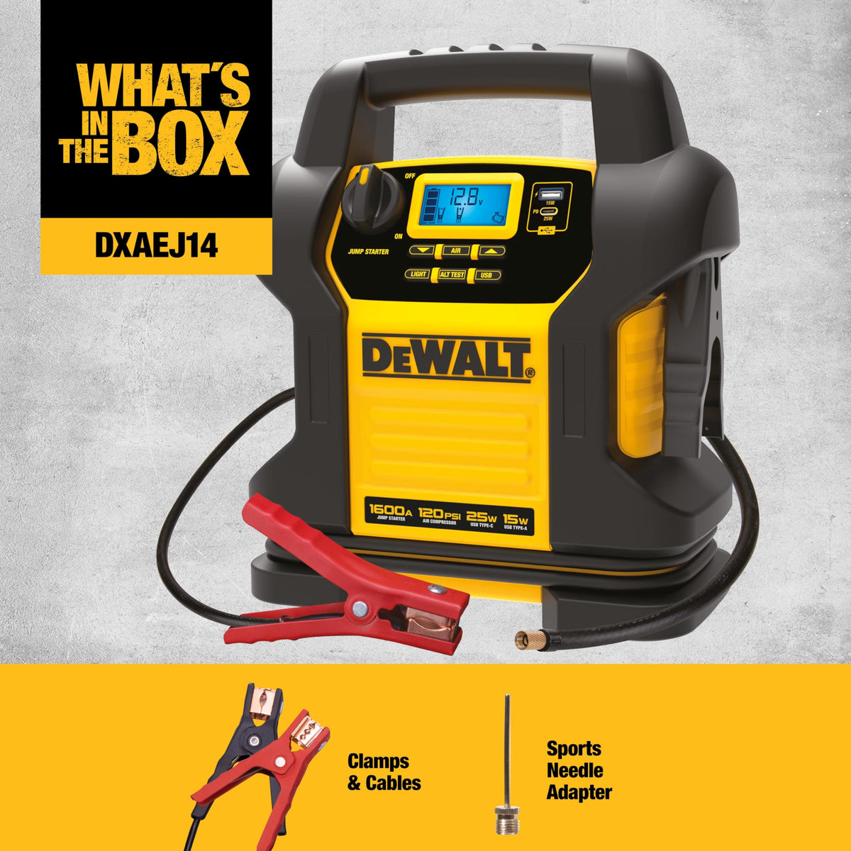 1600 Peak Amp Jump Starter with 120 PSI Air Inflator L5521