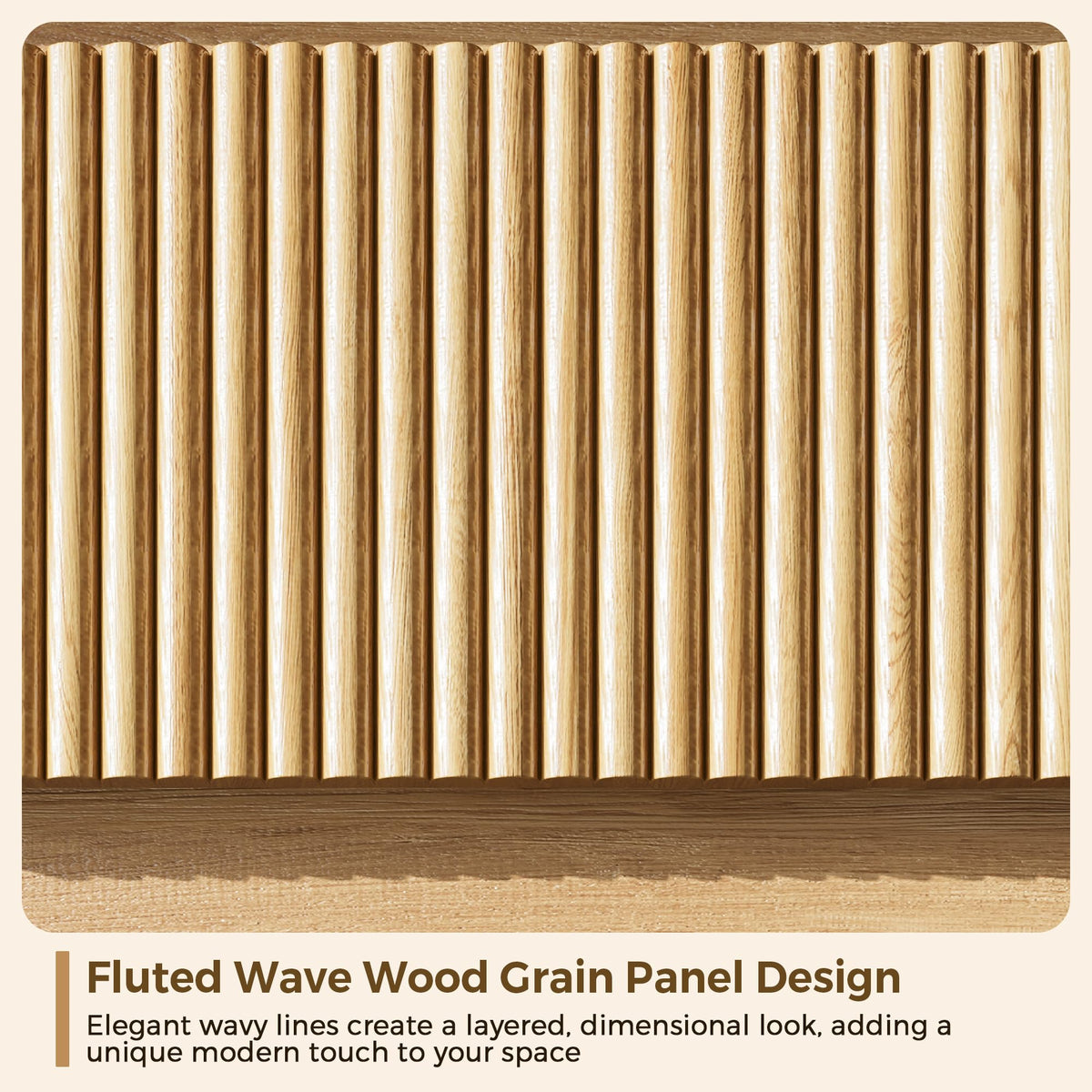 6 Drawer Fluted Wood Dresser B11347