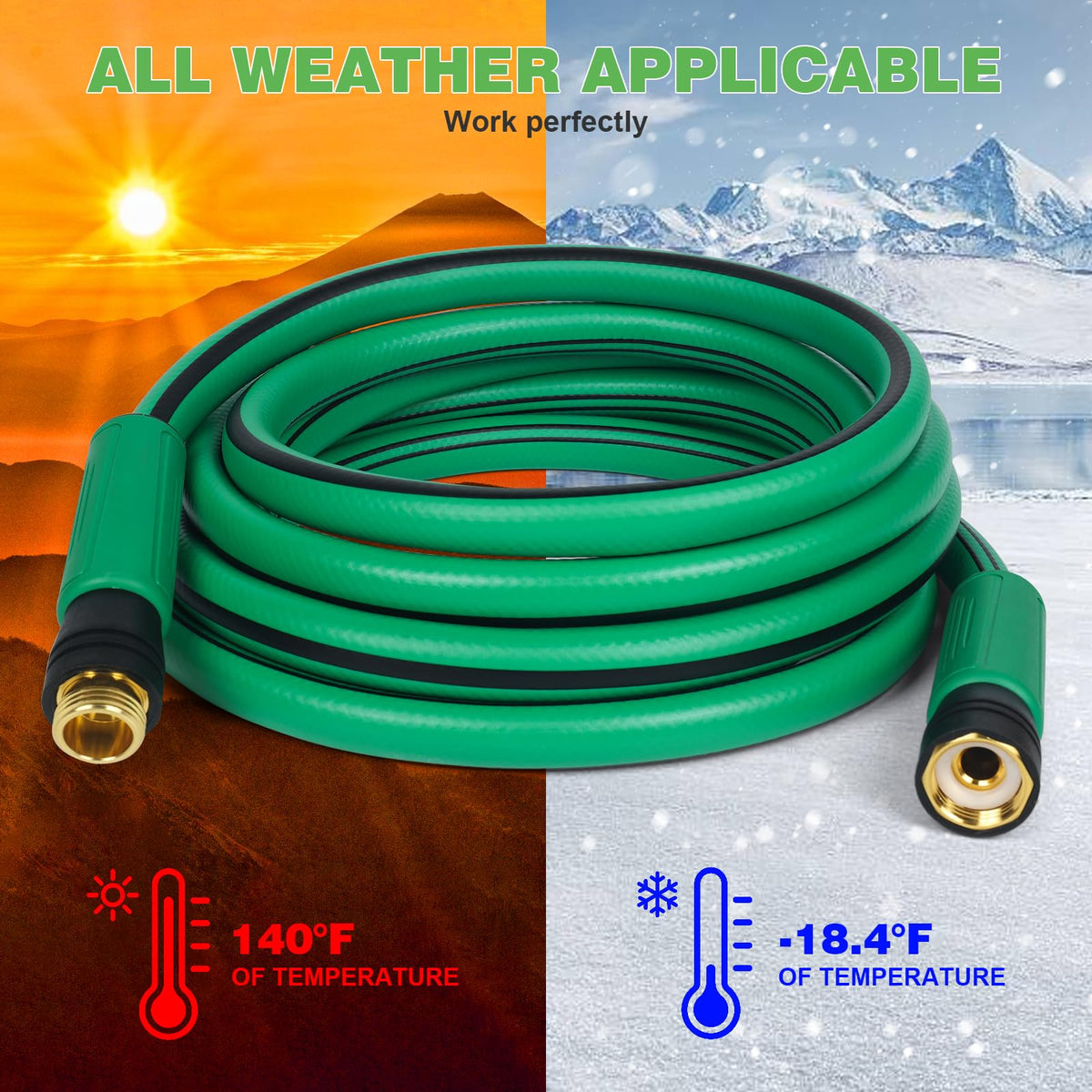 Heavy Duty 5/8 in x 100 FT Hybrid Rubber Garden Hose K4517