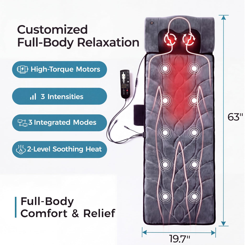 Full Body Massage Mat and Neck Massage Pillow W9875