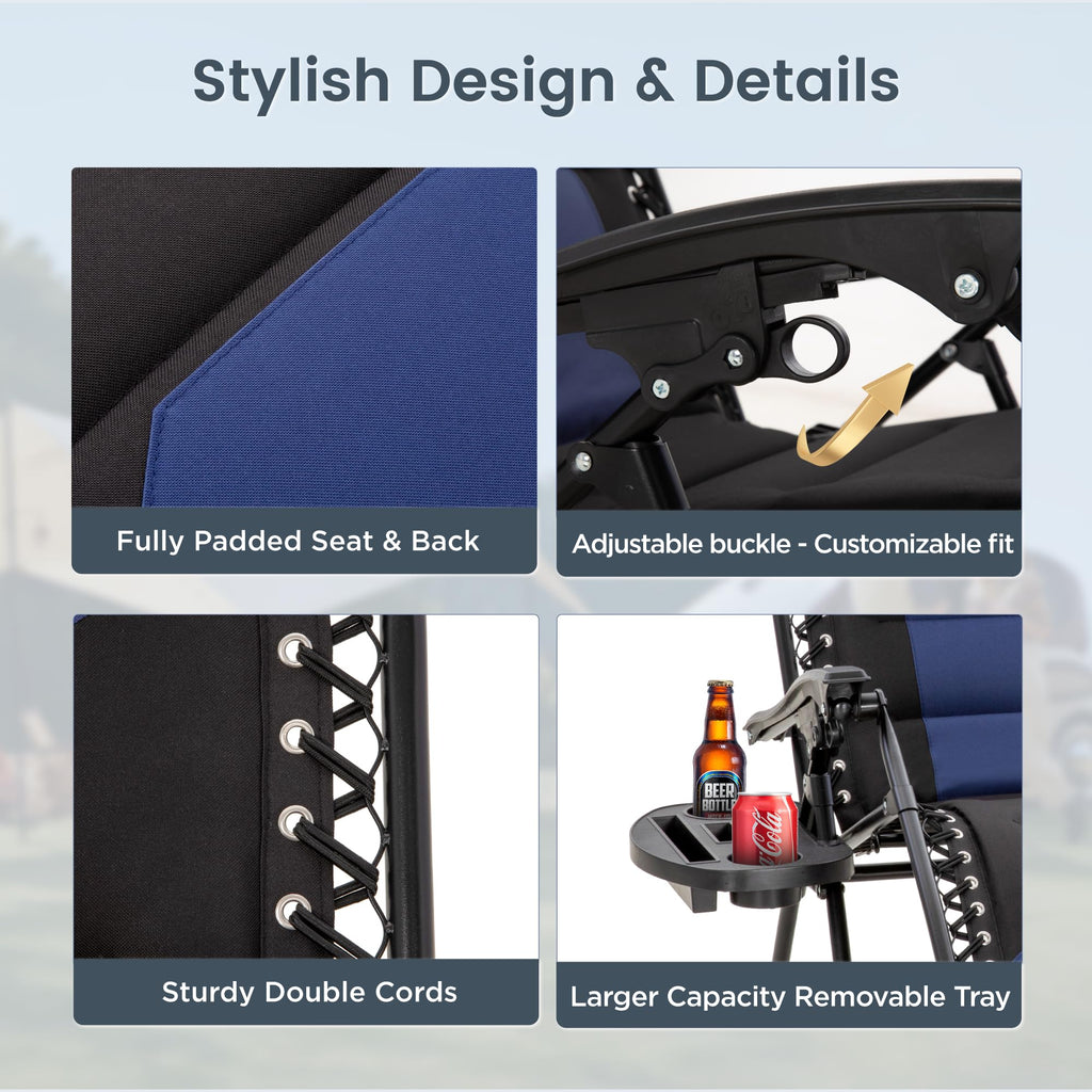Zero Gravity Chairs Set of 2 Navy U844