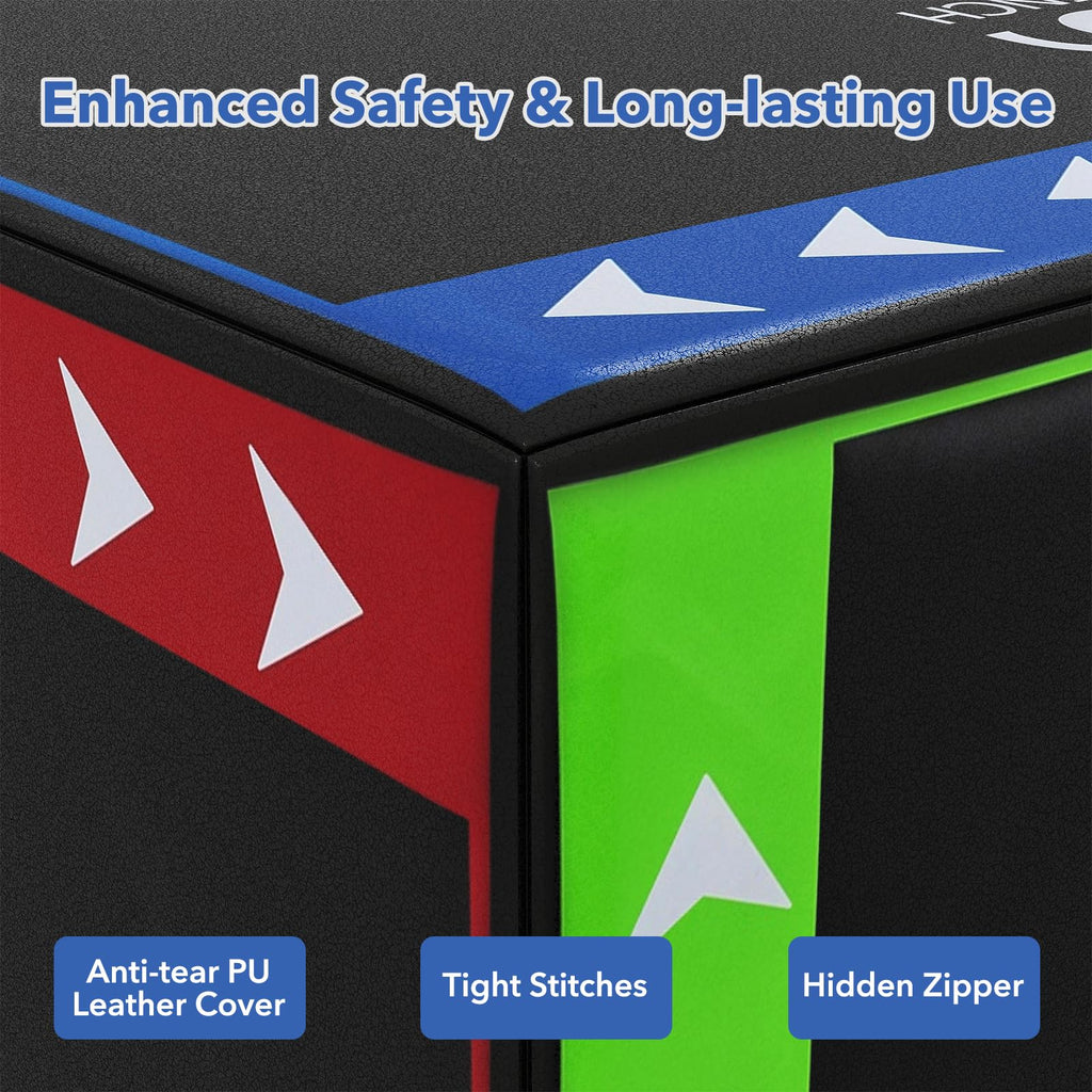3 in 1 Plyometric Jump Box with Non-Slip PU Cover D45918