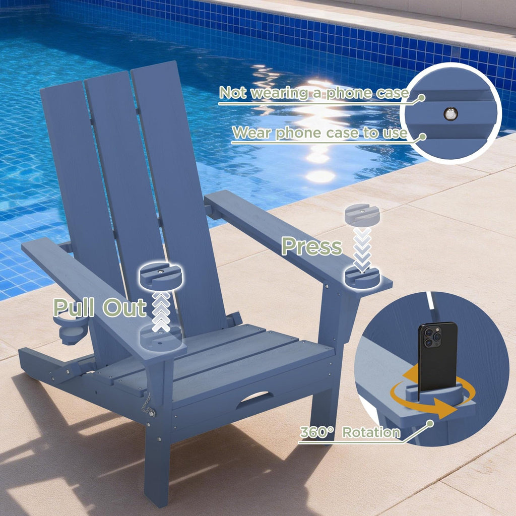 Folding Adirondack Chair with Cup Holder H947783