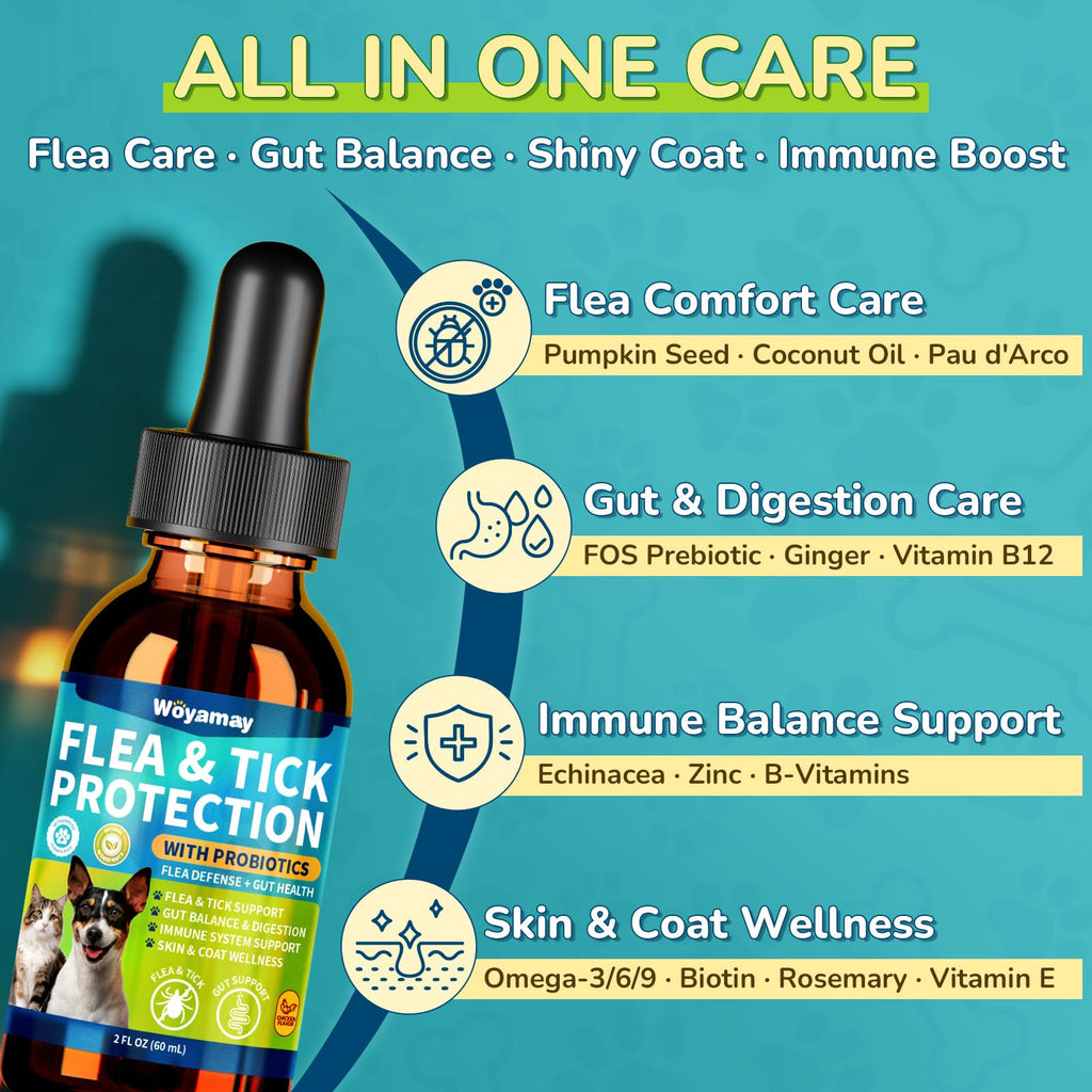 Flea and Tick Prevention Drops with Probiotics T98833