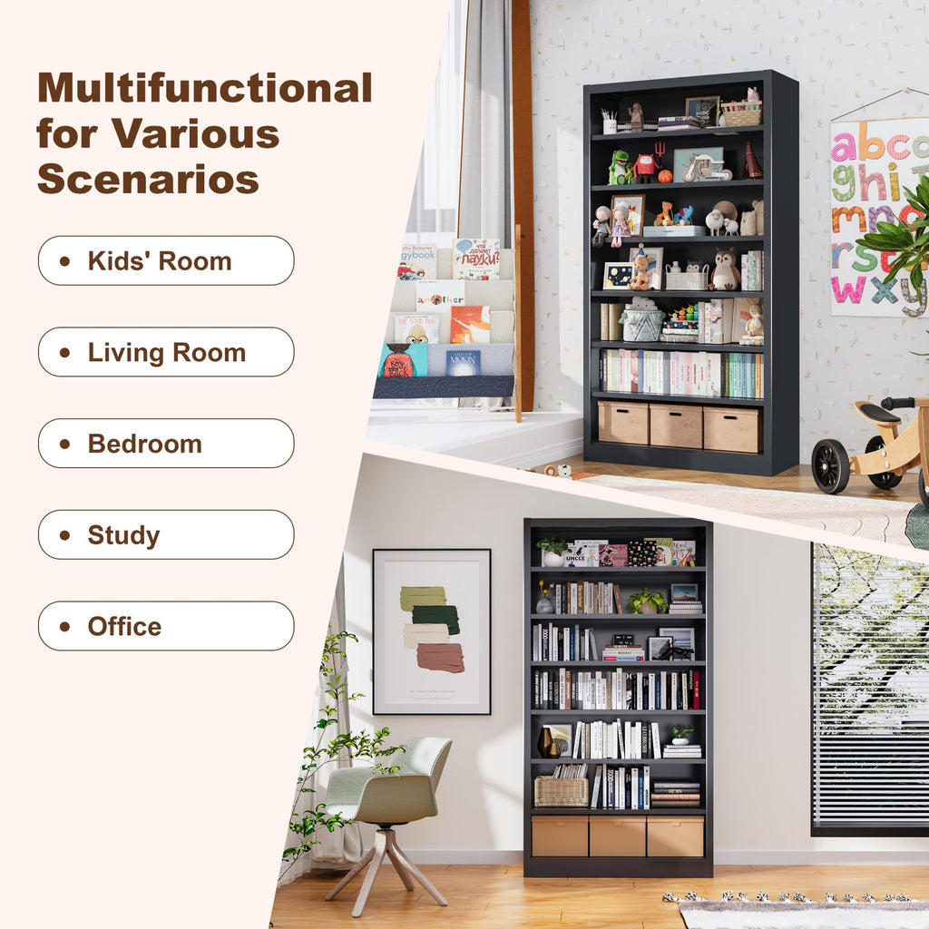 55" Metal Media Storage Cabinet with 6 Adjustable Shelves S293