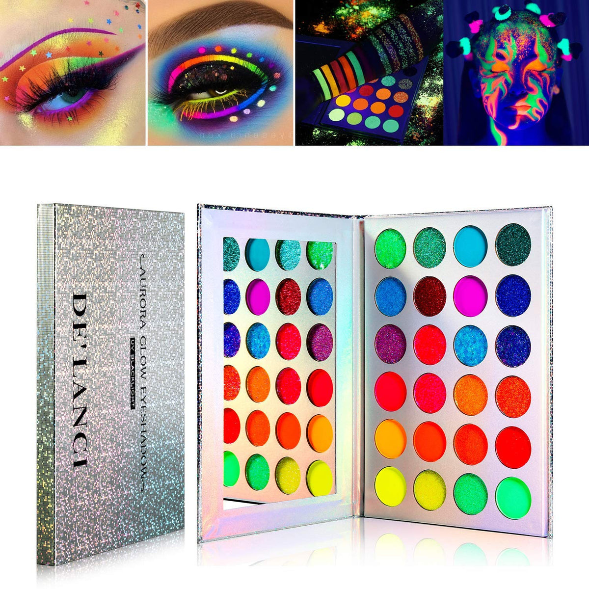 Neon Glow in the Dark Eyeshadow Palette O677378