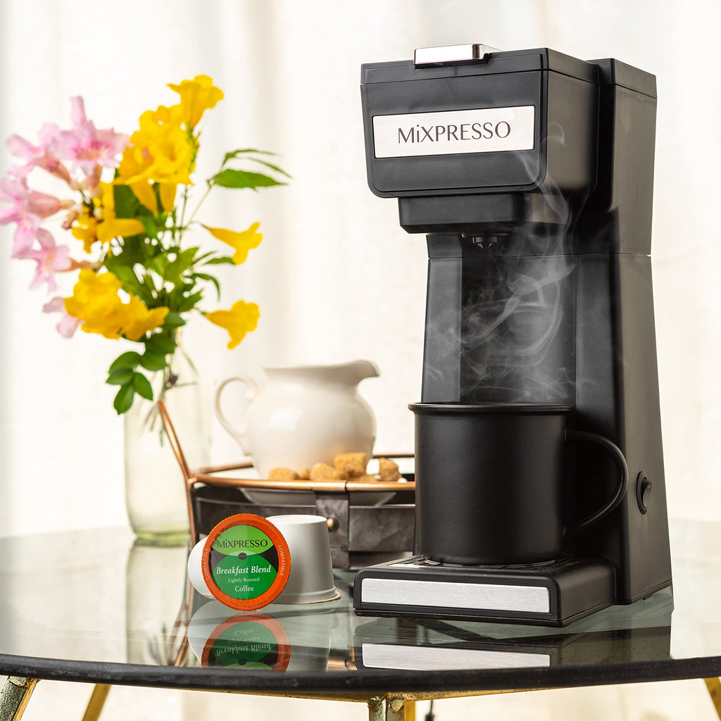 Single Serve Coffee Maker with 14oz Travel Mug & Reusable Filter T419597