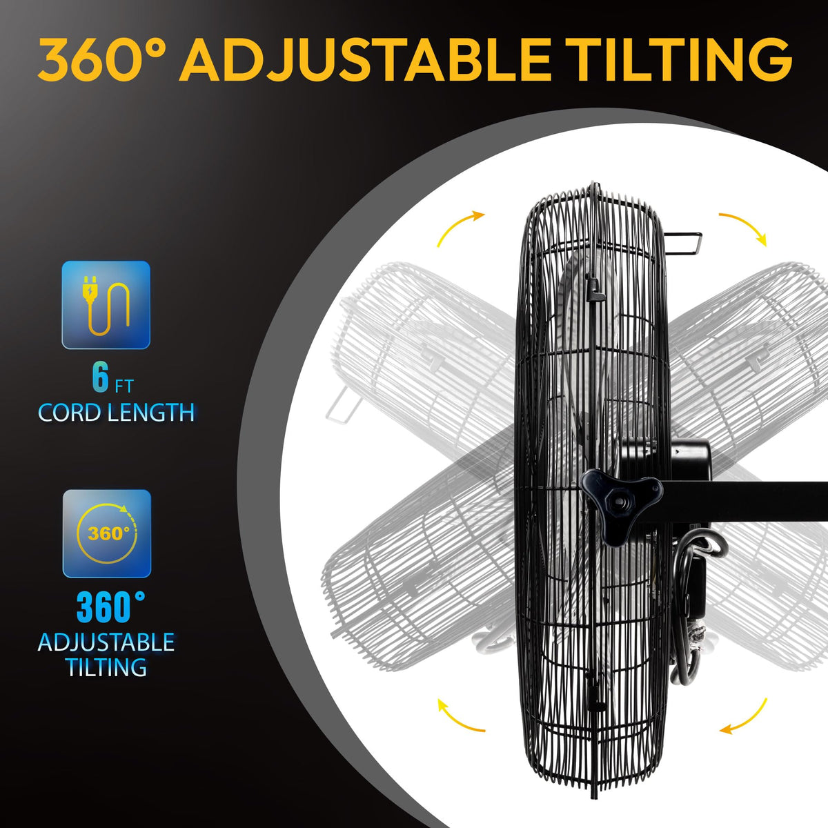 20 Inch High Velocity Industrial Wall Fan, 4750 CFM, 3-Speed, Black R770956