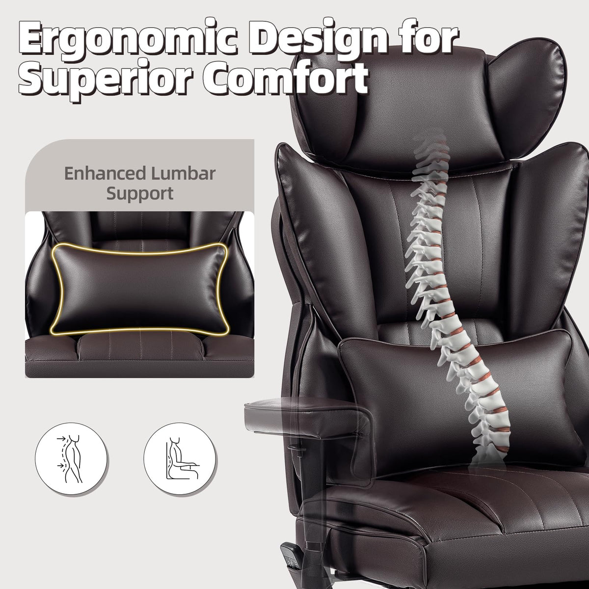 Heated Home Office Chair with Foot Rest E46121