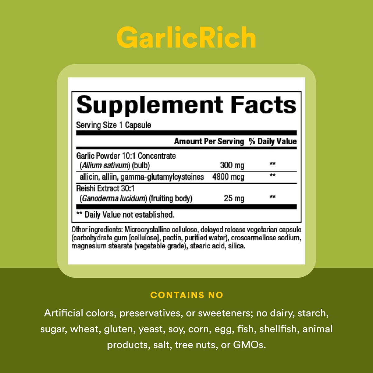 Garlic + Reishi 120 Delayed Release Veg Caps S80702