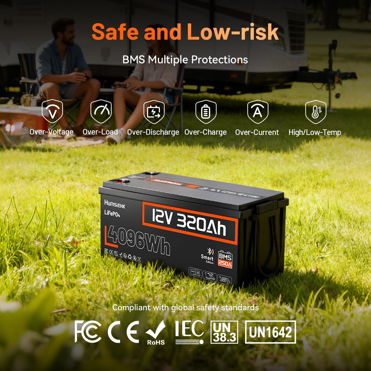 12V 320Ah LiFePO4 Lithium Battery with 250A BMS D344058