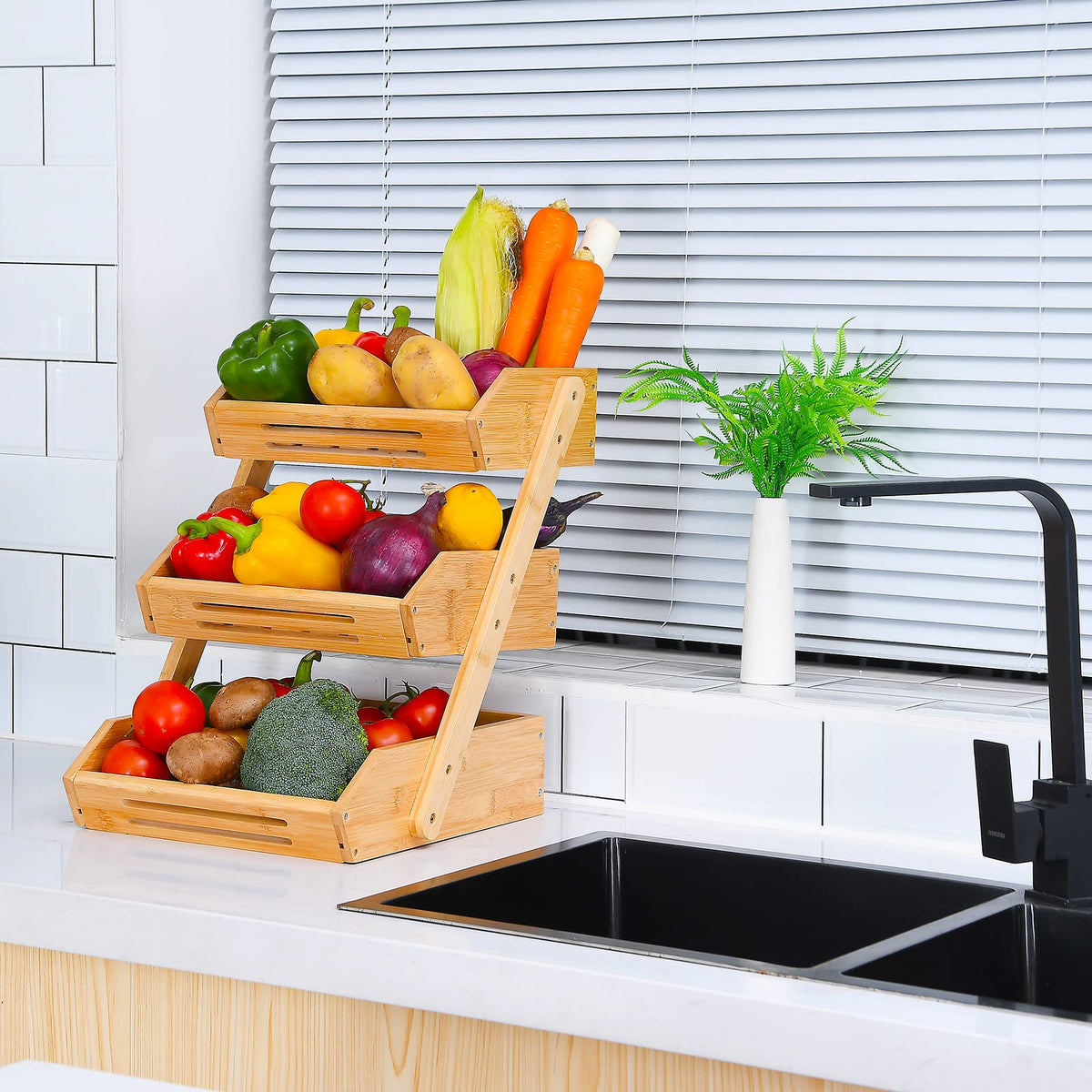 3-Tier Bamboo Fruit Basket T940