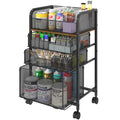 4-Tier Rolling Utility Cart with 3 Drawers E388885