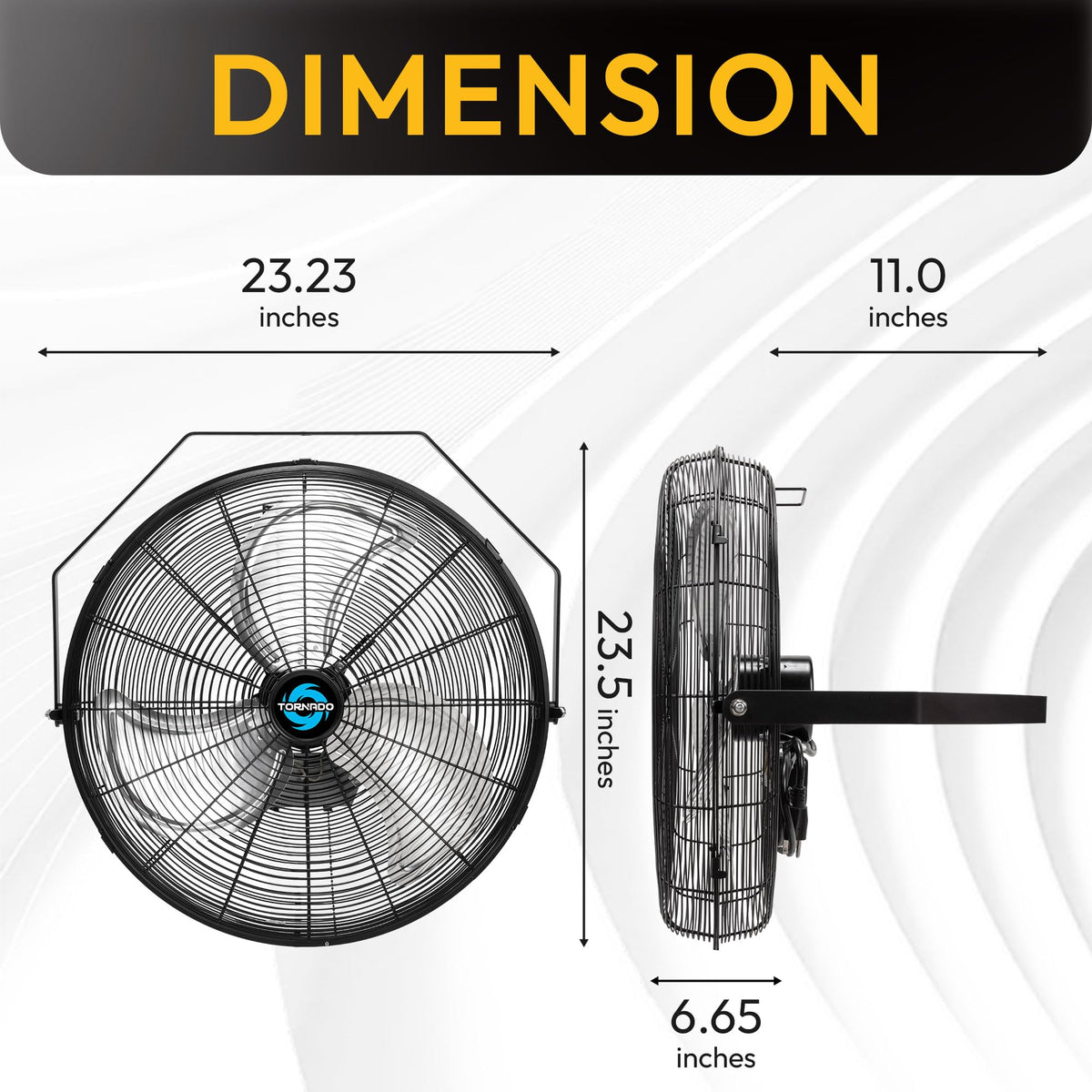 20 Inch High Velocity Industrial Wall Fan, 4750 CFM, 3-Speed, Black R770956