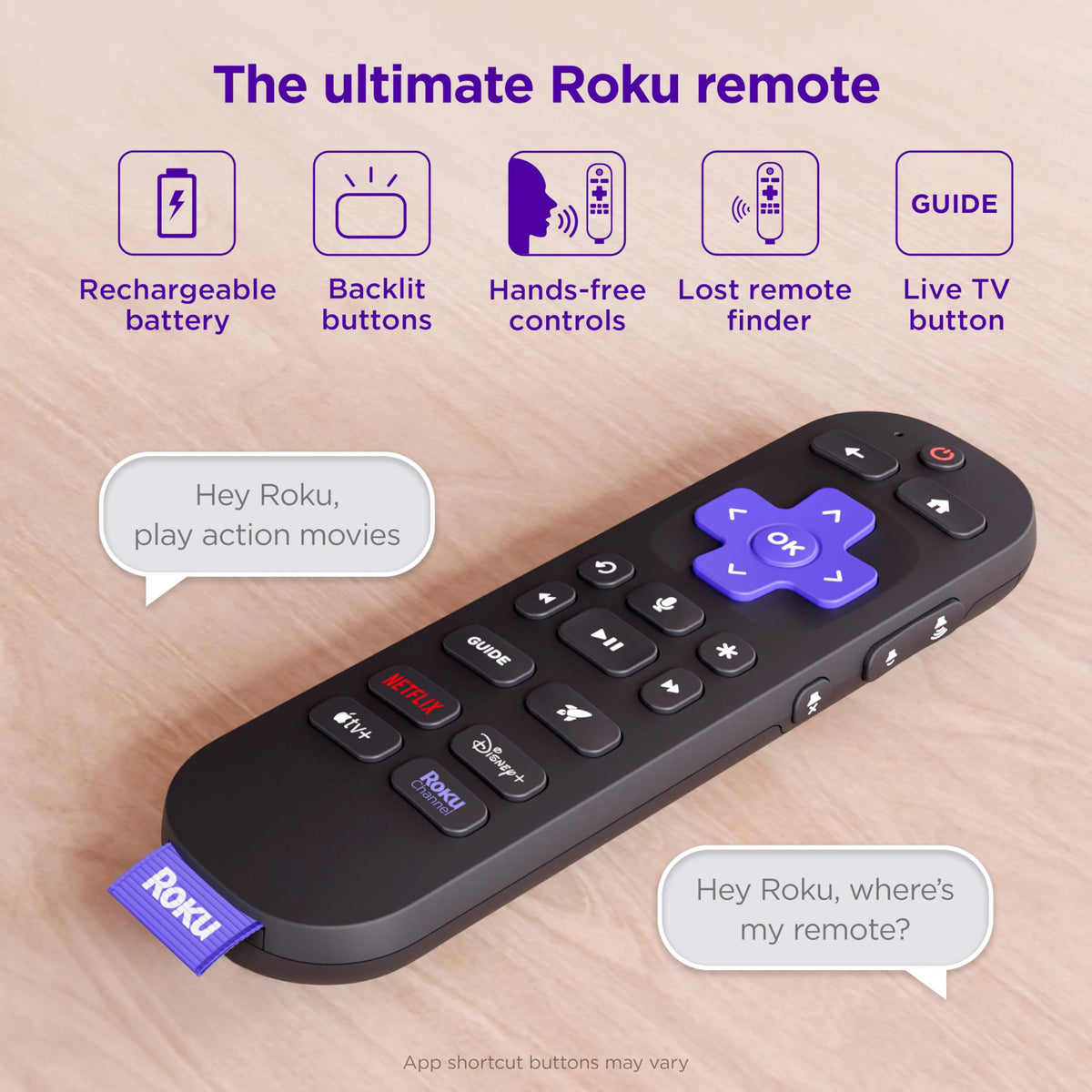 Rechargeable TV Remote Control with Voice Controls Q3380