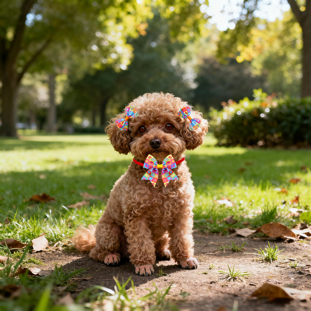 120PCS Dog Bows Collar Flowers and Bowties Grooming Accessories P286103