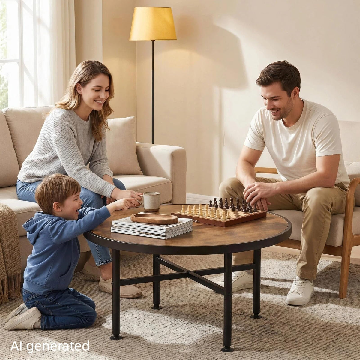 Round Wood Coffee Table K526