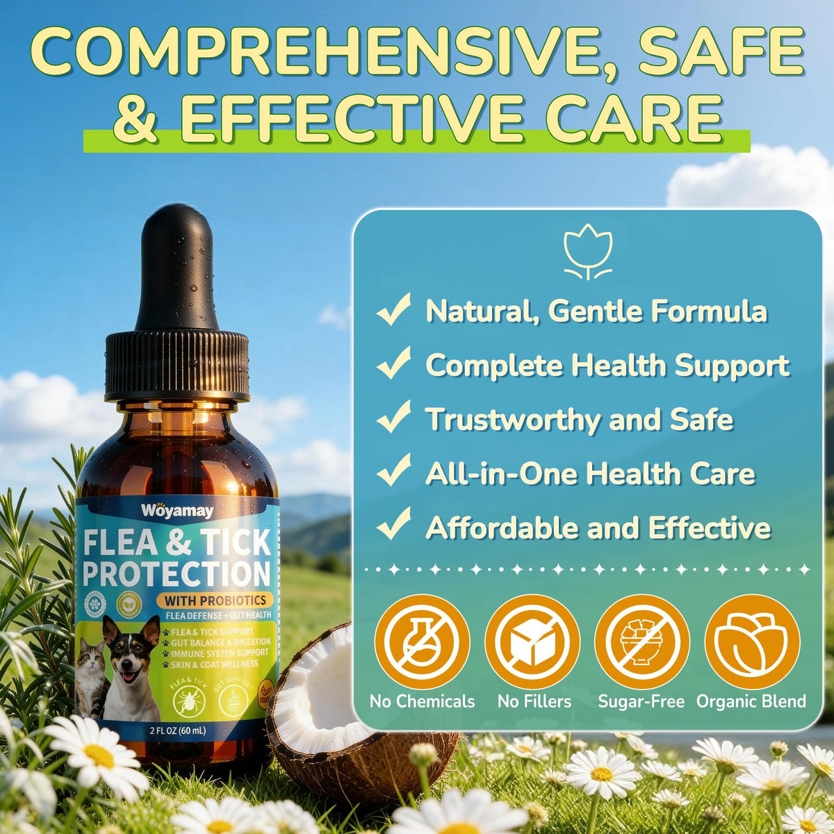 Flea and Tick Prevention Drops with Probiotics T98833